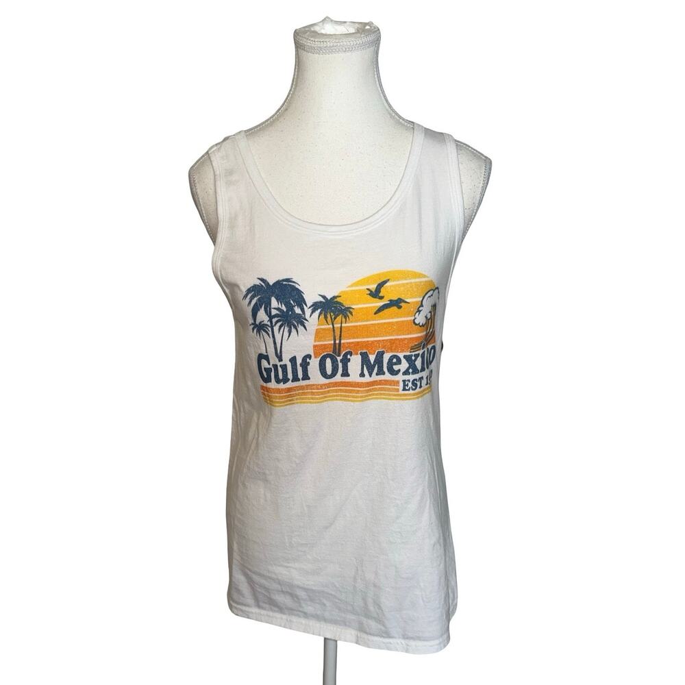 Gulf of Mexico Graphic Muscle Tank 100% Cotton